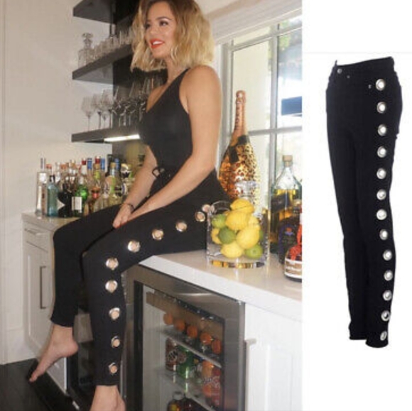 Good American Denim - Good American Grommet Good waist High waist black skinny jeans 4/27 Kardashian